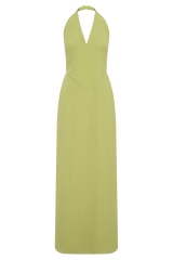 Valentina Chiffon Halter Maxi Dress - Pistachio