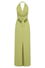 Valentina Chiffon Halter Maxi Dress - Pistachio