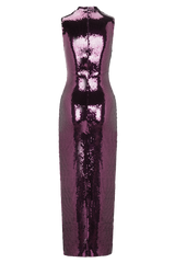 Veronica Sequin Midi Dress - Plum