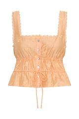 Vivian Embroidered Sleeveless Top - Orange
