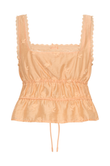 Vivian Embroidered Sleeveless Top - Orange