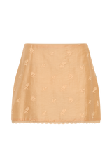 Vivian Embroidered Mini Skirt - Orange
