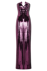 Winston Strapless Sequin Maxi Dress - Plum