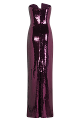 Winston Strapless Sequin Maxi Dress - Plum