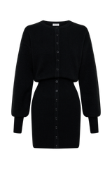 Xaden Wool Mix Knit Mini Dress - Black