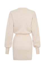 Xaden Wool Mix Knit Mini Dress - Oat Marle