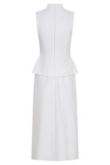 Yanina Cotton Halter Midi Dress - White