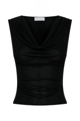 Ciaran Sleeveless Sheer Top - Black