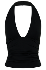Peregrine Modal Gathered Halter Top - Black