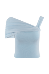 Irene Gathered Knit Top - Blue
