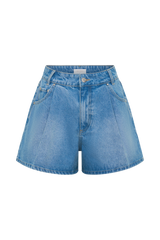Jace A-Line Denim Shorts - Summer Blue