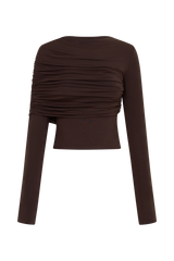 Keaton Modal Long Sleeve Overlay Top - Espresso