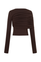 Keaton Modal Long Sleeve Overlay Top - Espresso