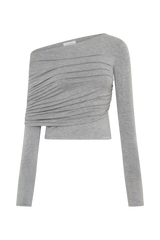 Keaton Modal Long Sleeve Overlay Top - Grey Marle