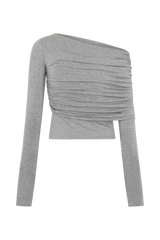 Keaton Modal Long Sleeve Overlay Top - Grey Marle