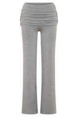 Keaton Modal Straight Leg Overlay Pant - Grey Marle