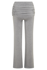 Keaton Modal Straight Leg Overlay Pant - Grey Marle