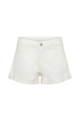 Krissy Rolled Hem Denim Shorts - White