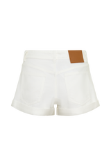 Krissy Rolled Hem Denim Shorts - White