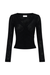 Lumi Long Sleeve Mesh Top - Black