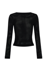 Lumi Long Sleeve Mesh Top - Black