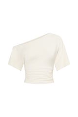 Luu Off Shoulder Slinky Top - Ivory