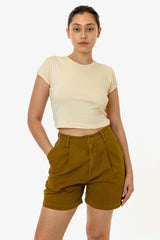 RCT372 - Cotton Twill Pleated Short