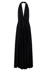 Rebecca Halter Buttoned Maxi Dress - Black