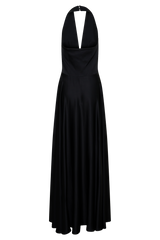 Rebecca Halter Buttoned Maxi Dress - Black