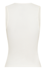 Vianna Broderie Ribbed Tank Top - Ivory