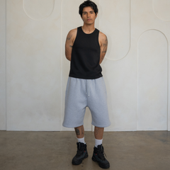 'Black' Waffle Knit Tank Top