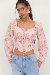 Elegant Floral Long Sleeve Blouse