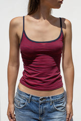 Striped Cropped Casual Cami Top