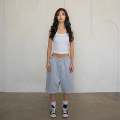 'Heather Grey' Baggy Sweat Shorts