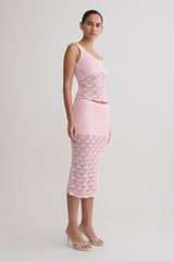 Atlantis Crochet Knit Top - Baby Pink