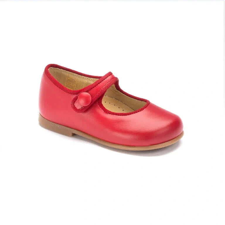 1041p - Red Leather Toddlers Button MaryJane