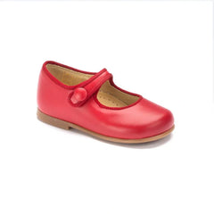 1041p - Red Leather Toddlers Button MaryJane
