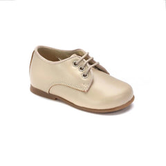 1053 - Beige Leather Toddler Lace-up Shoes
