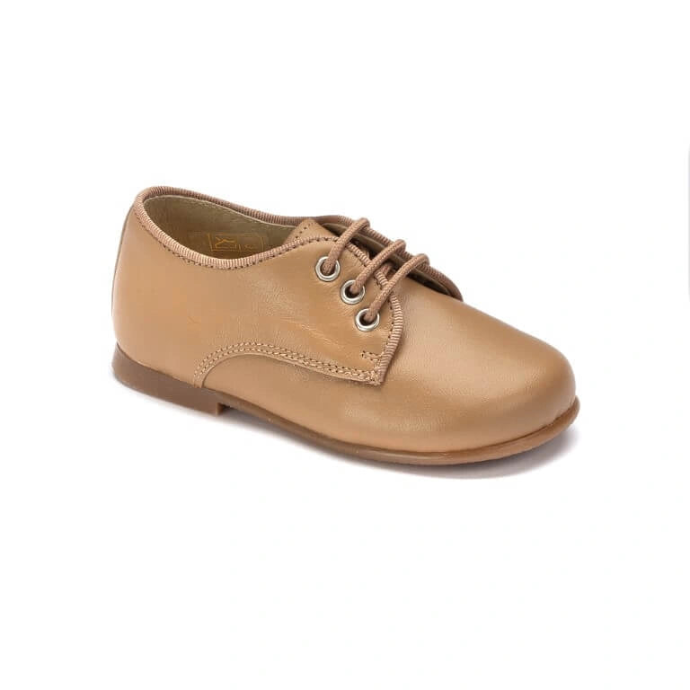 1053 - Taupe Leather Toddler's Lace-Up Shoes