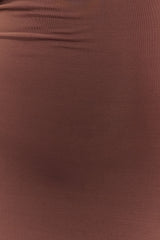 Ashford Asymmetrical Slinky Maxi Dress - Chocolate