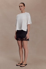 Nina Lace And Satin Mini Skirt - Black