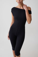 Anh One Shoulder Modal Jumpsuit - Black