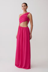 Aria Chiffon Cut Out Maxi Dress - Fuchsia