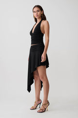 Peregrine Modal Gathered Halter Top - Black