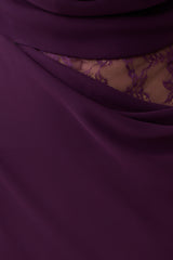 Arra Chiffon And Lace Halter Maxi Dress - Plum