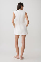 Antonella Linen Mini Dress - White