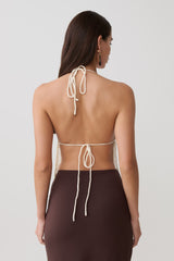 Ambrose Lace Cami Halter Top - Ivory