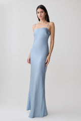 Martinne Chiffon Overlay Maxi Dress - Arctic Blue
