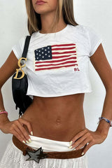 Y2K Street Printed Cropped T-shirt