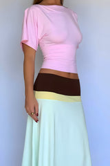 One Shoulder Cropped Fitted Blouse